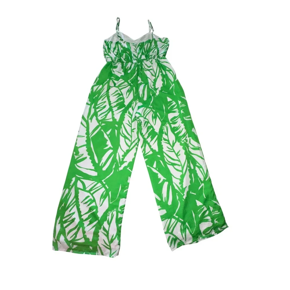 Lilly‎ Pulitzer Target 20th Ann. Collection Boom Boom Green Leaf Jumpsuit Large